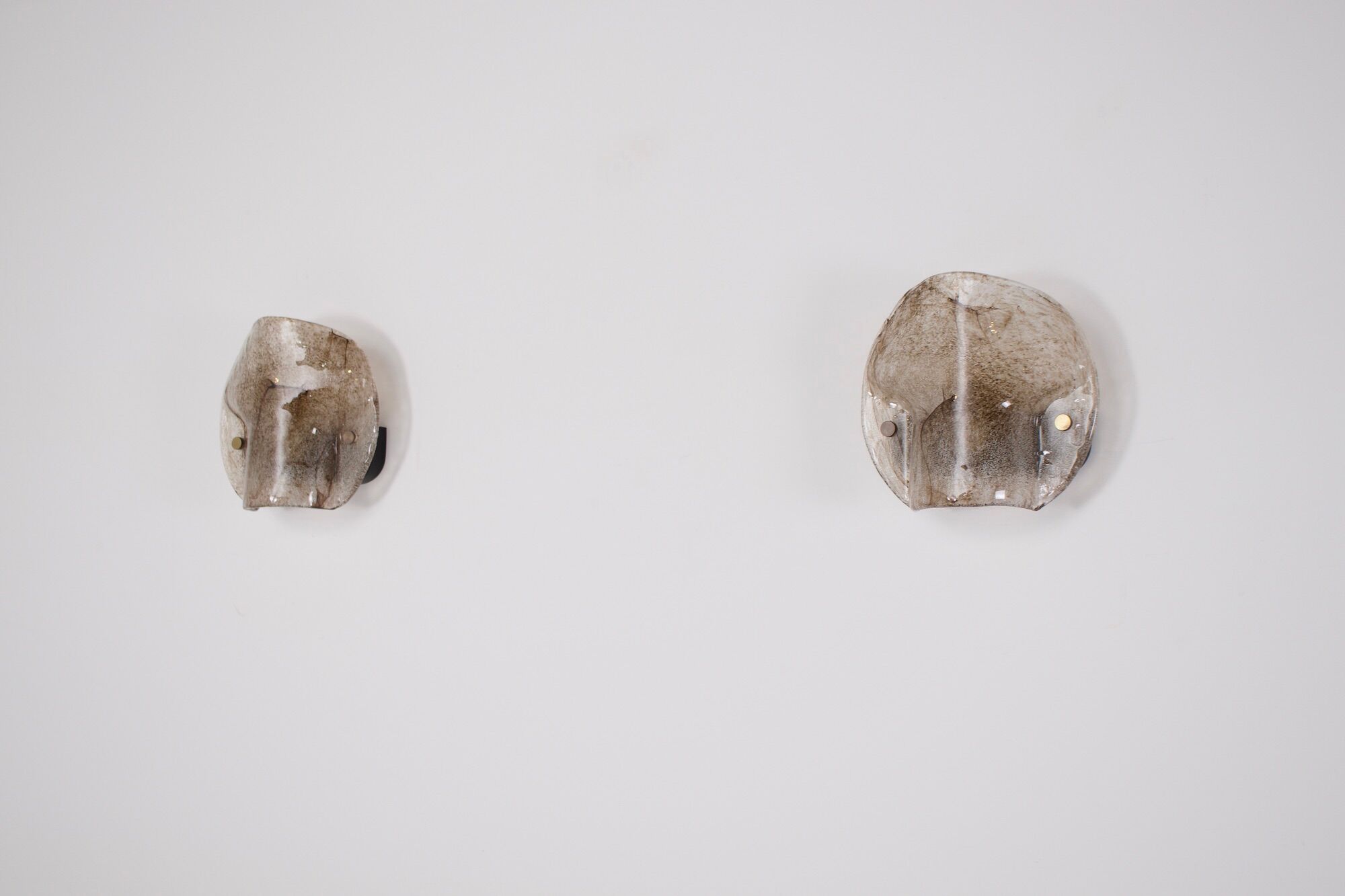 Murano wall lamps in blown glass.