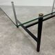 50s coffee table, glass and black metal