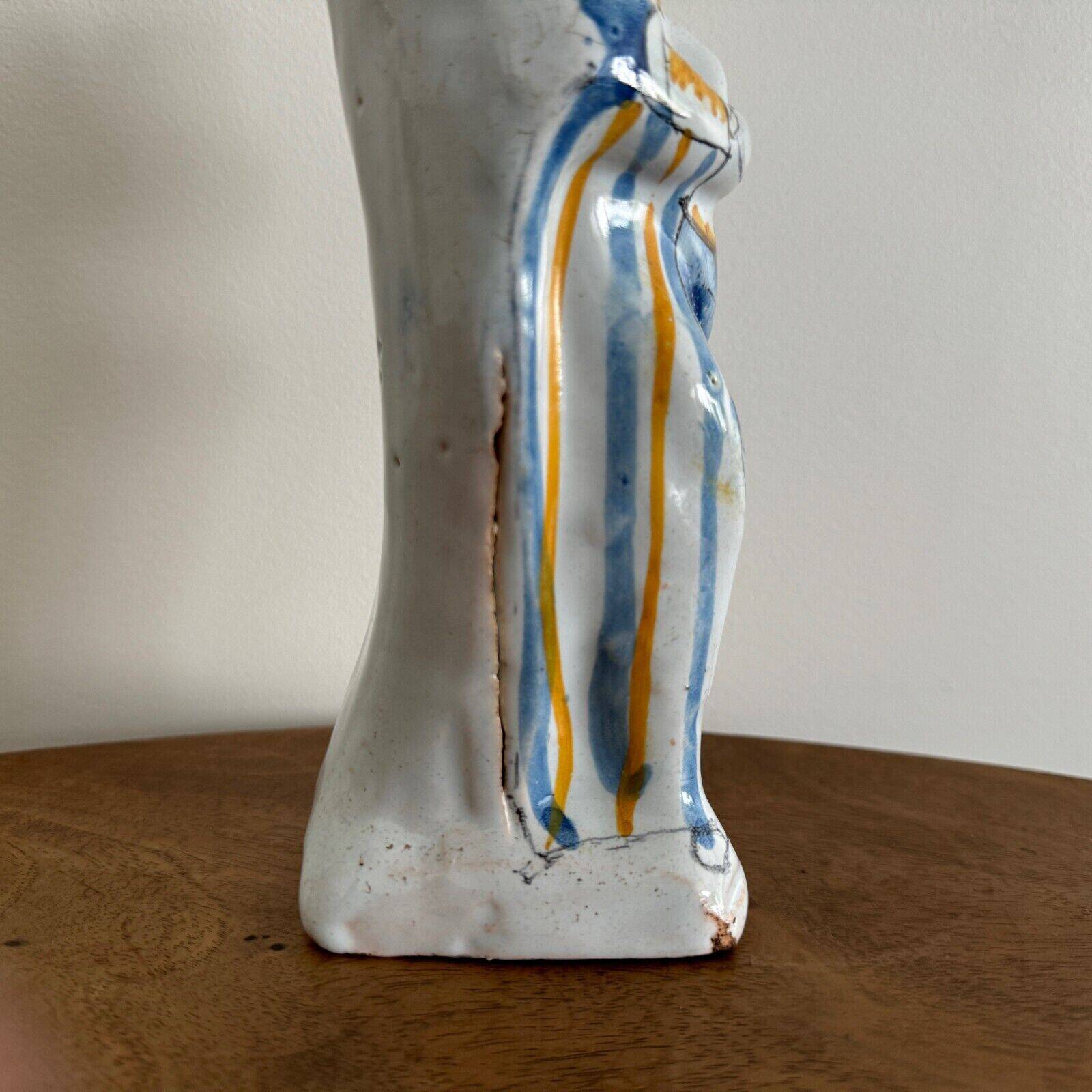 Crowned Virgin Mary in Nevers earthenware, 18th century