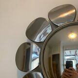 Miroir Sorcière Fleur Chrome Circa 1970