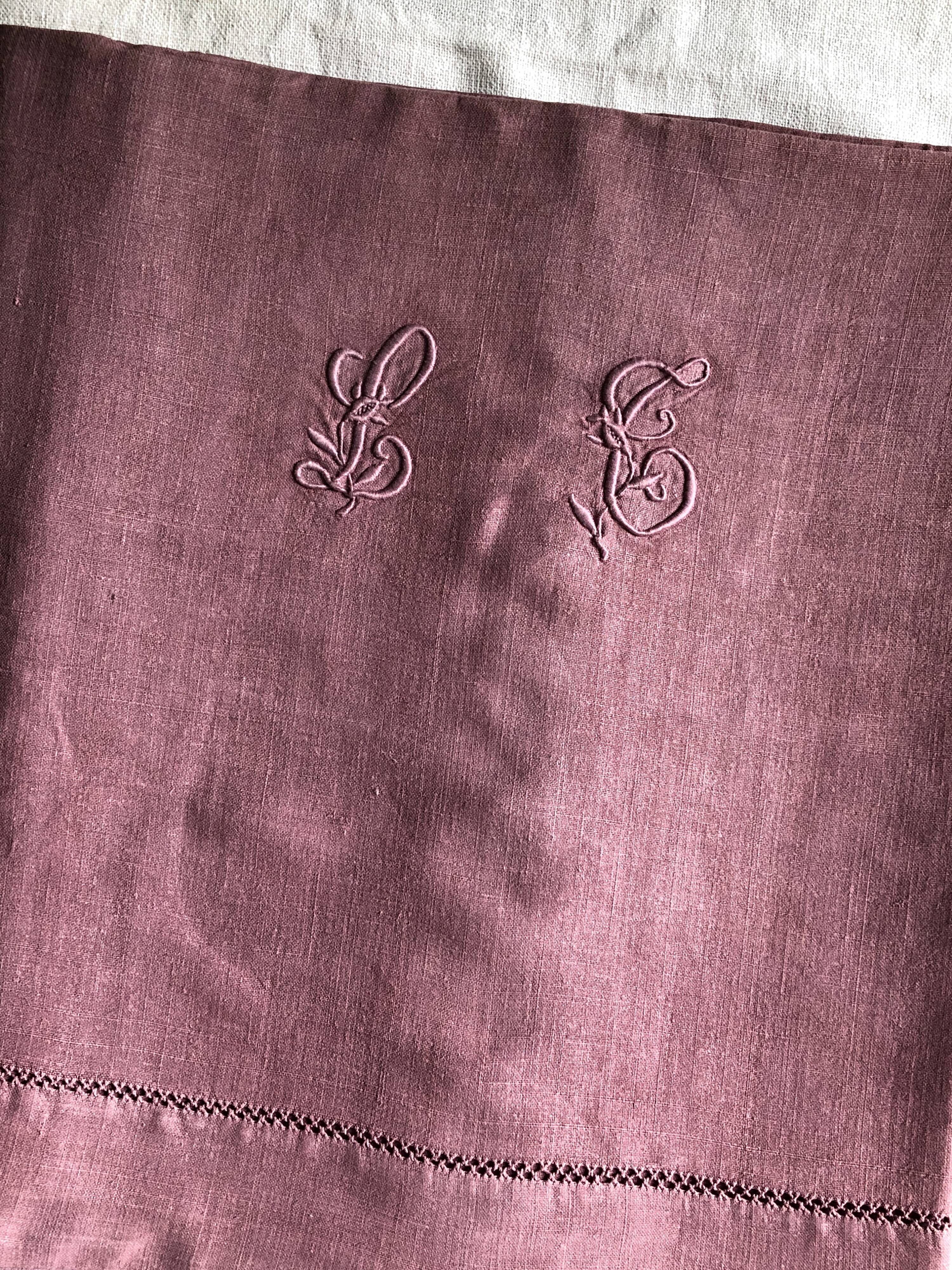 Old sheet in pure lin washed bruyère