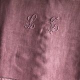 Old sheet in pure lin washed bruyère
