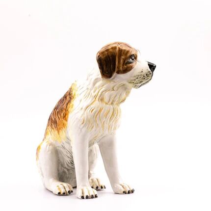 Saint Bernard dog figurine in ceramic