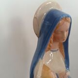 Statue vierge Faience Desvres Fourmaintraux H 28 cm