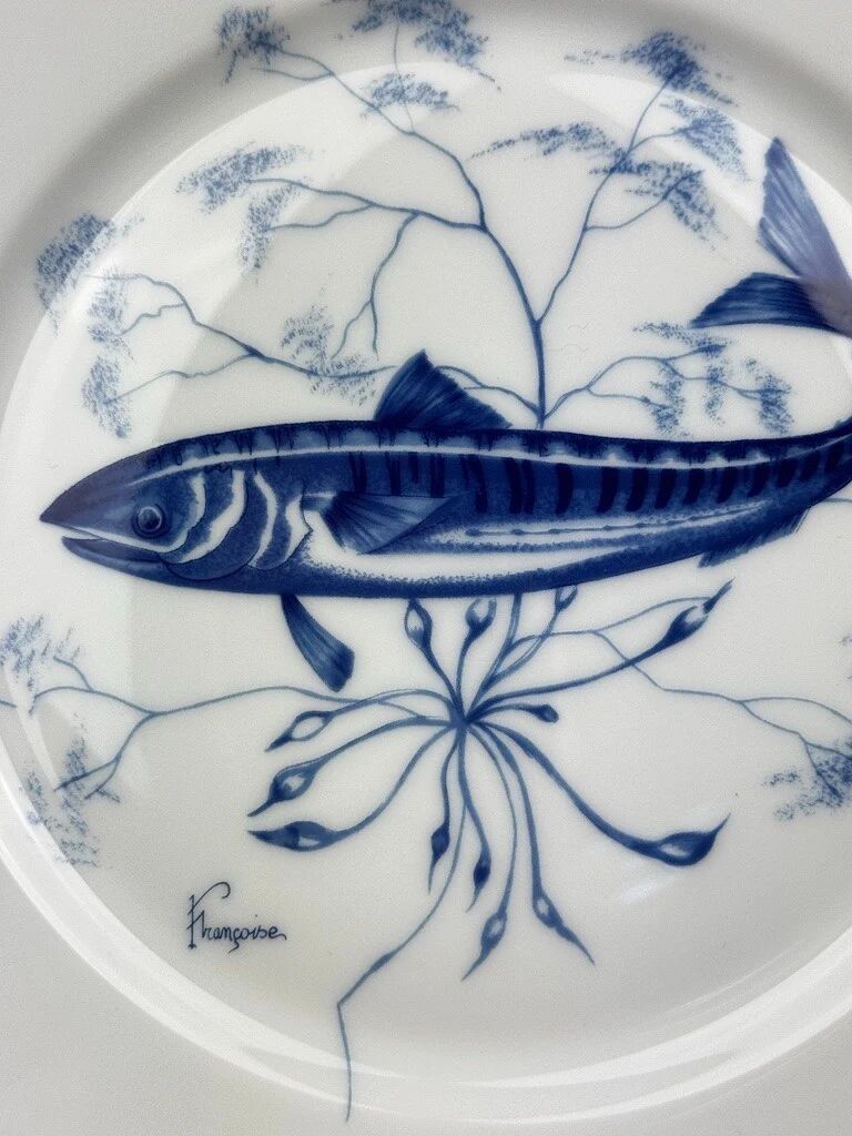 Service of 6 stylised fish dinner plates – Jammet Seignolles