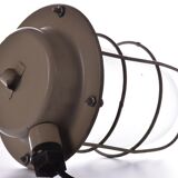 Industrial cage lamp light beige