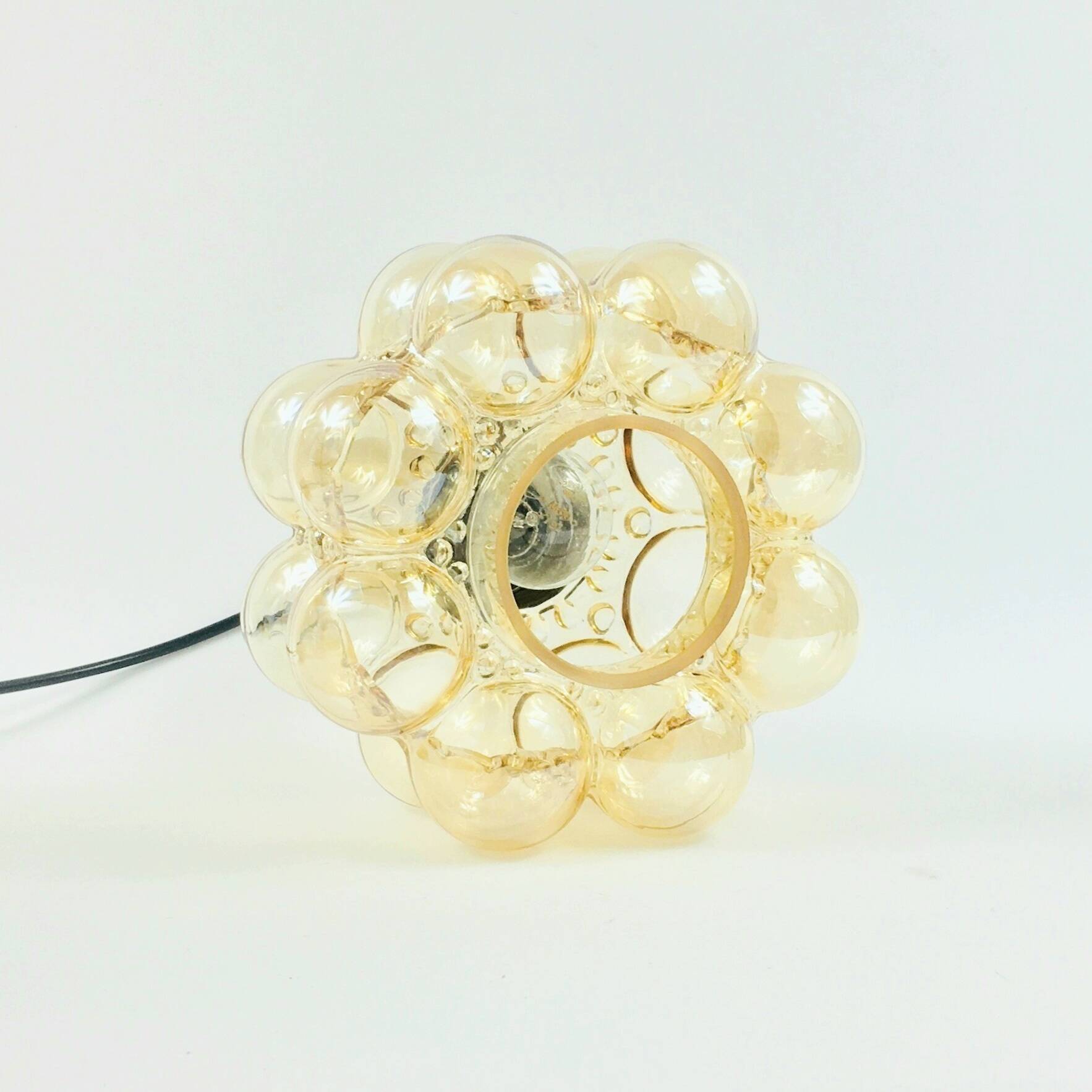 Mid-Century Modern Bubble Glass & Brass Ceiling Light by H. Tynell, 1960s