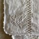 Set of 8 antique placemats embroidered and monogrammed "JS" - white - 42x35 cm - linen