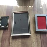 Set of 3 mini vintage gold and silver metal photo frames