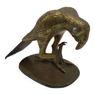 Brass bird of prey or parrot