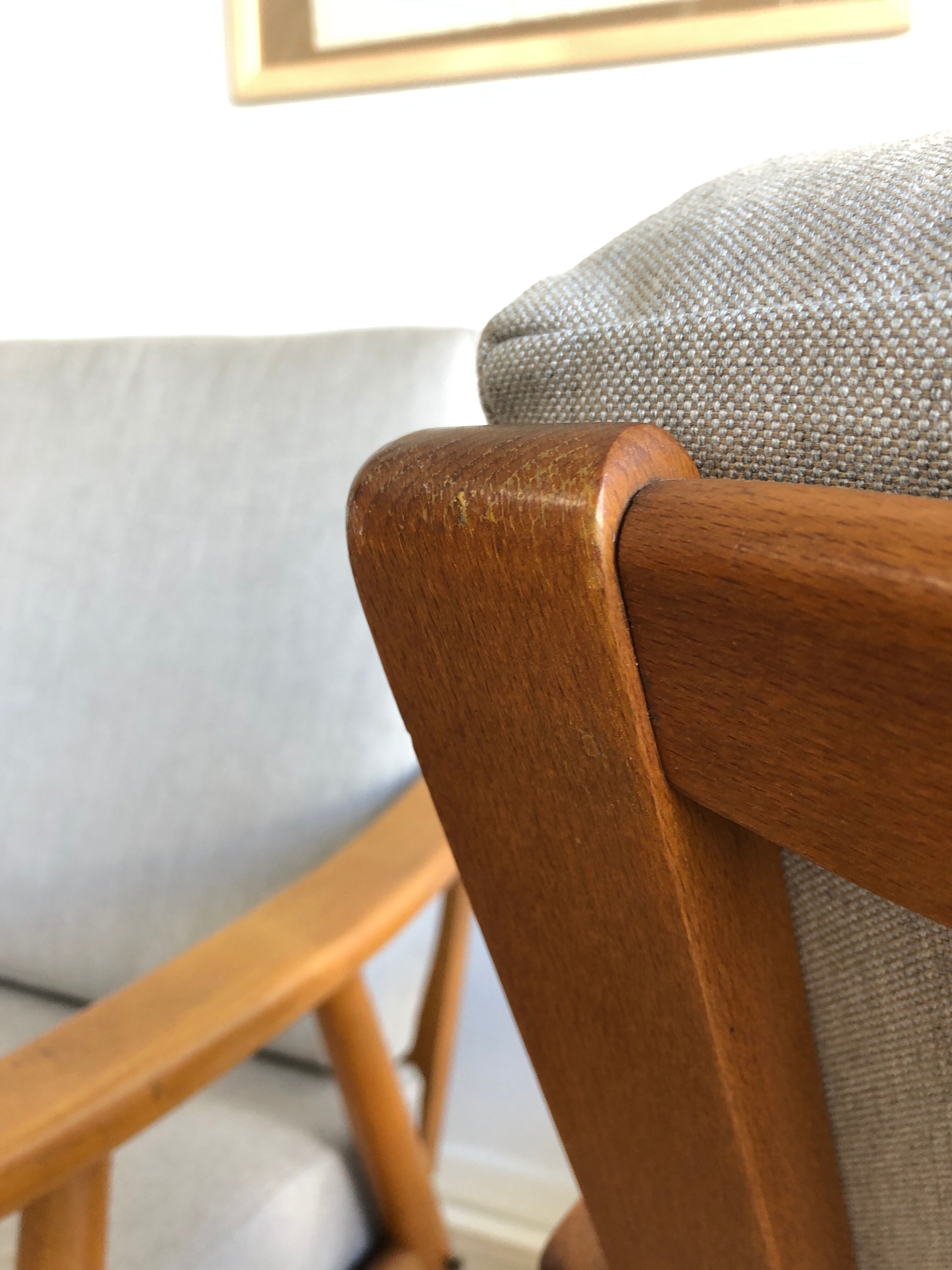 Pair armchairs compass feet, 1960