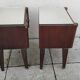 Vintage bedside table with a mirrored top, Art Deco style.
