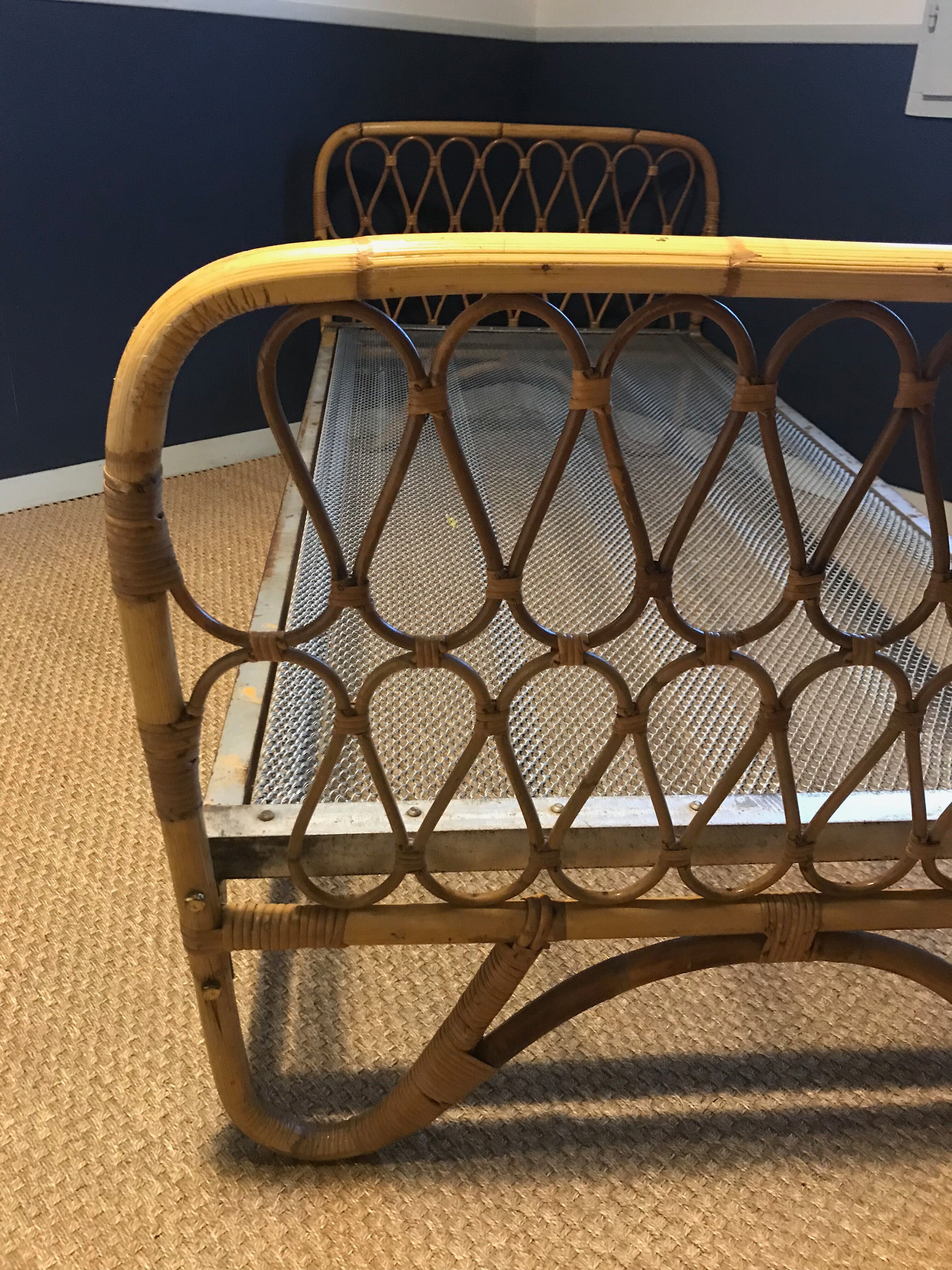 Vintage rattan daybed