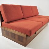 Art deco walnut sofa bed, 1960s