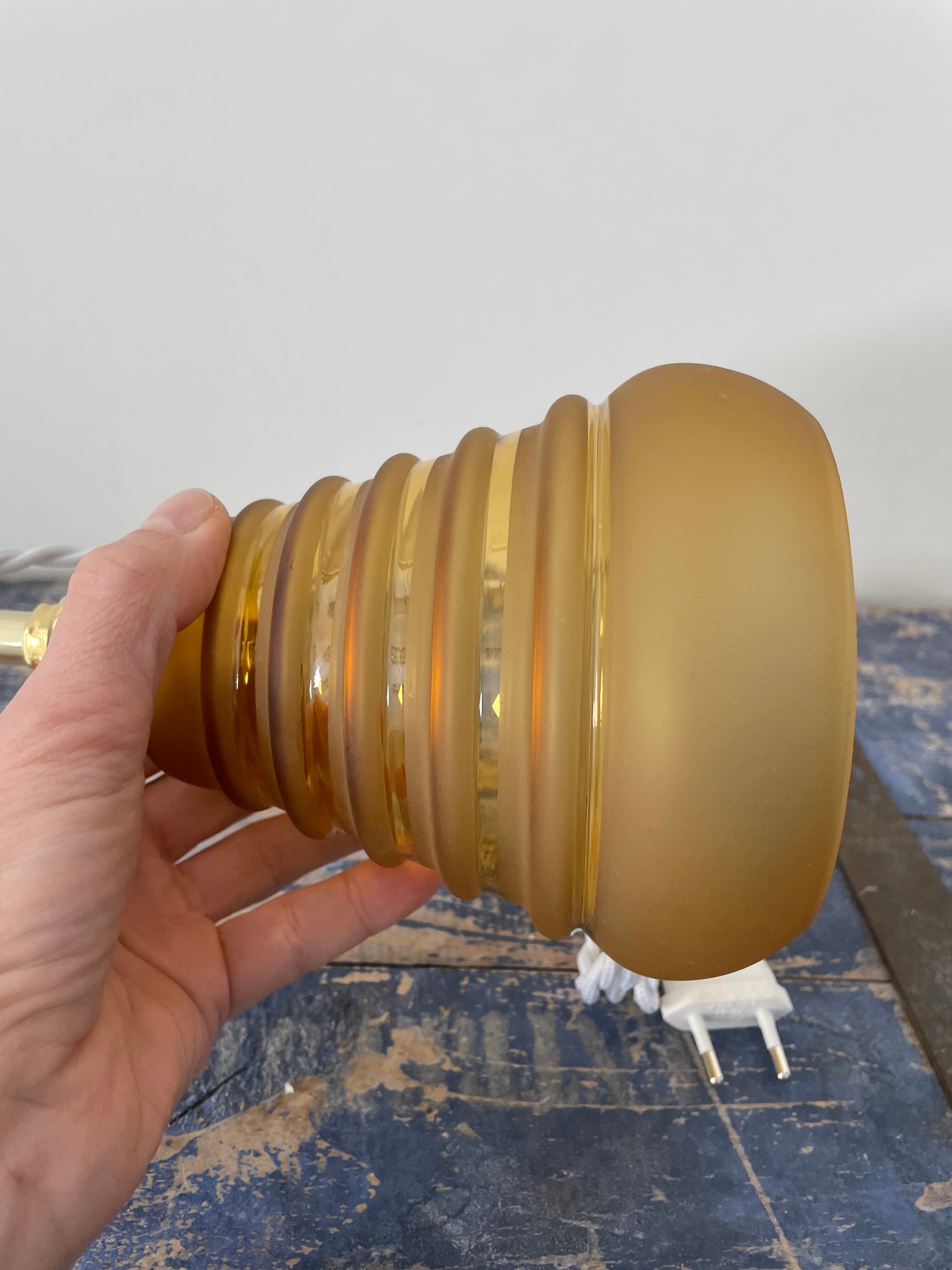 Electrified Art Deco lamp with new