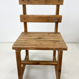 Vintage Wooden Dining Set of Bench & 3 Chairs