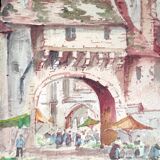 Watercolour signed Borgetto
