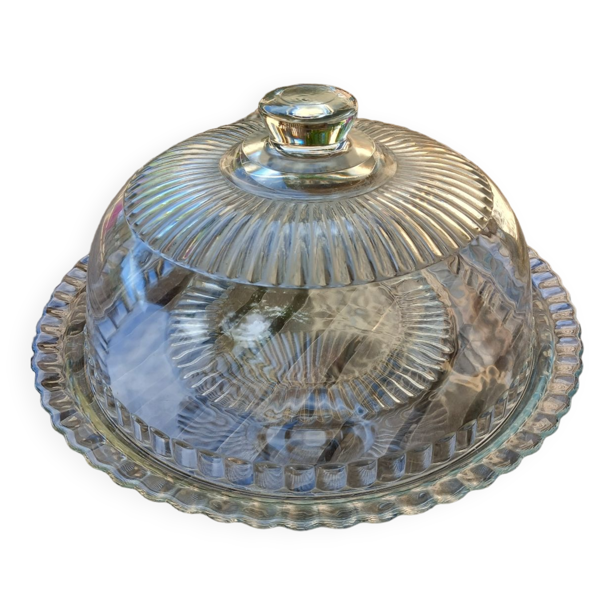 Glass dish and bell