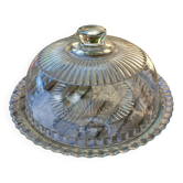 Plat et cloche en verre