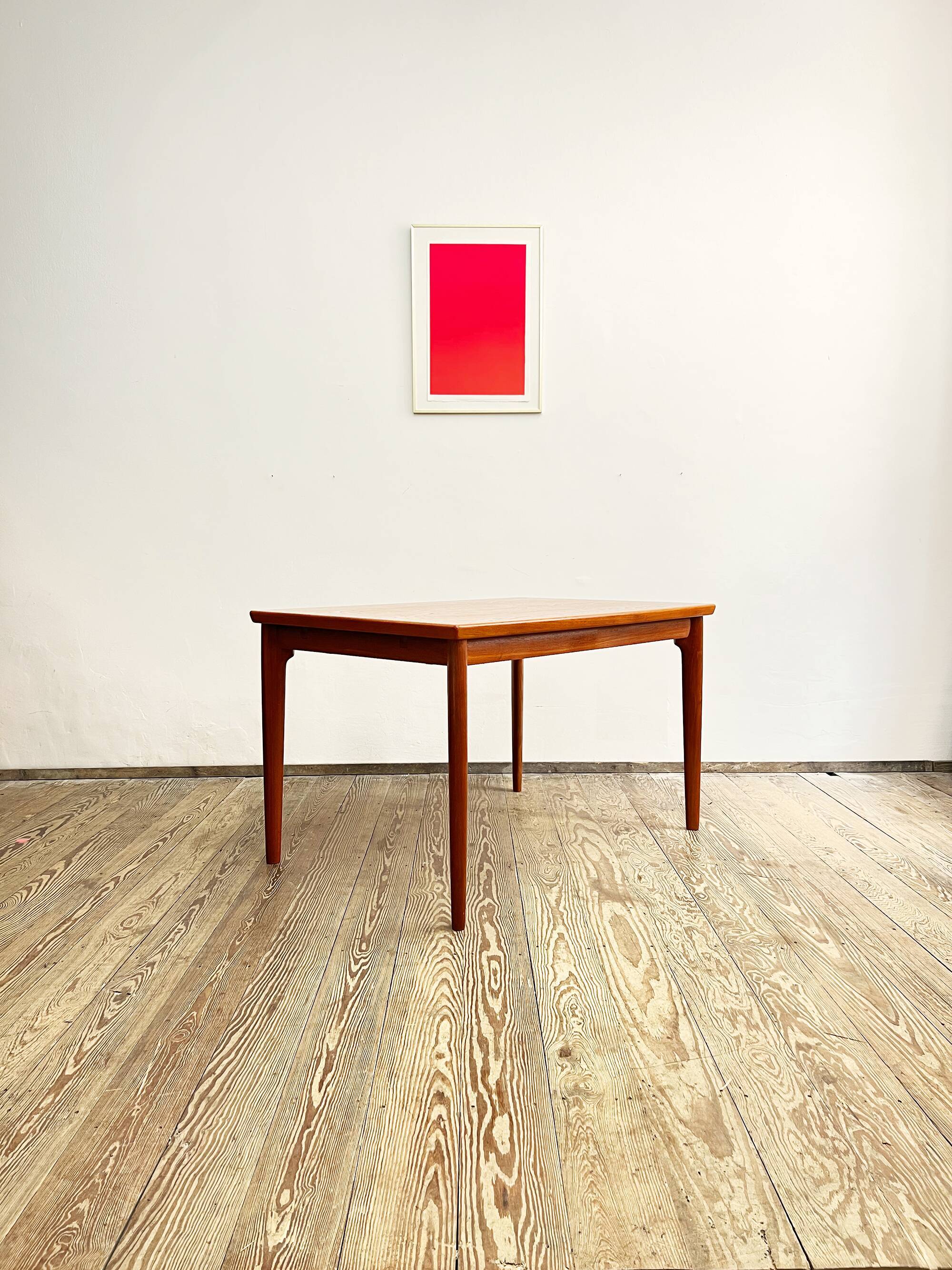 Danish mid century teak extendable dining table, denmark, 1960s