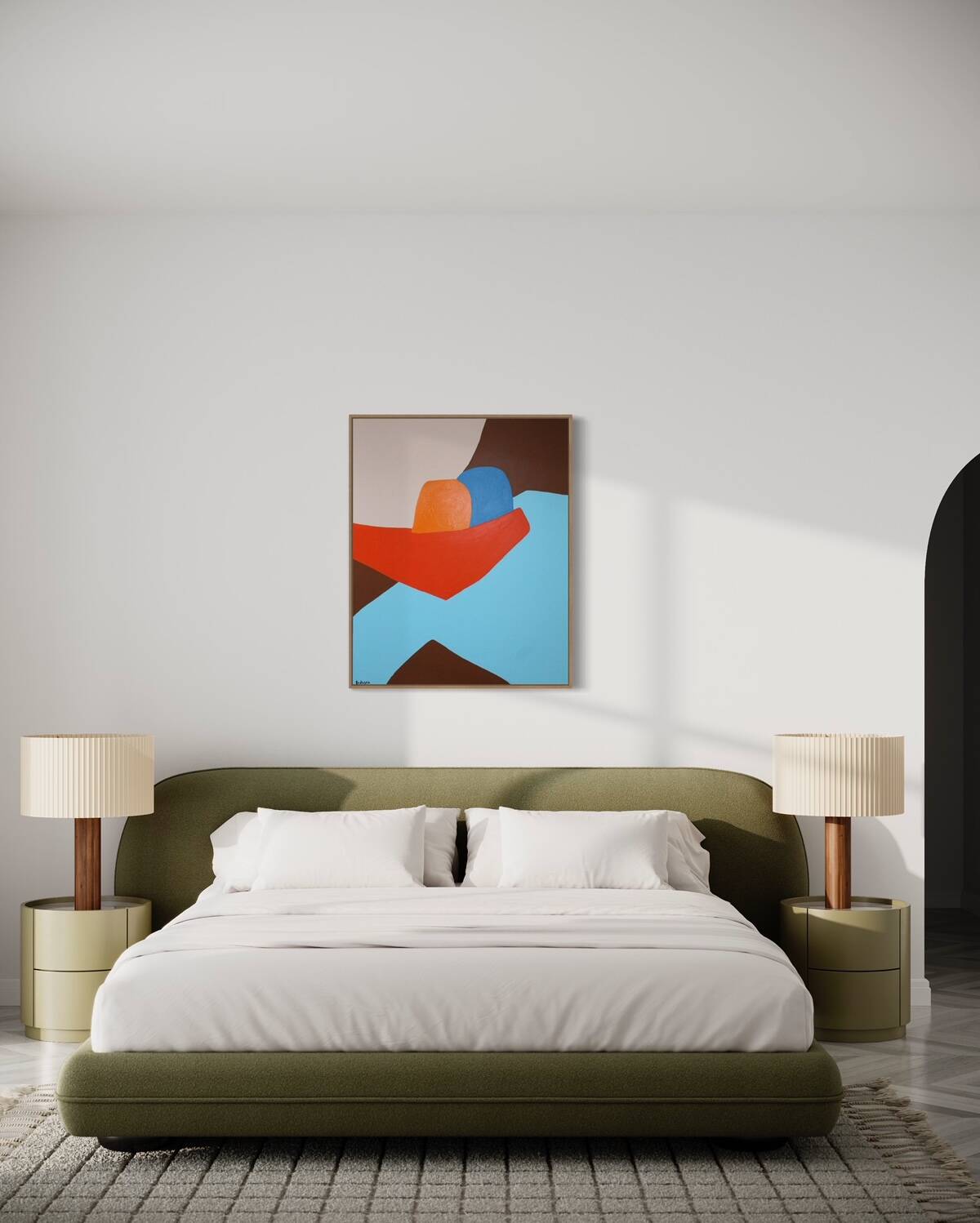 Figurative painting "in your arms" celestial