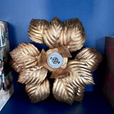 "Masca Italy" petal wall light in gilded metal - 1970.