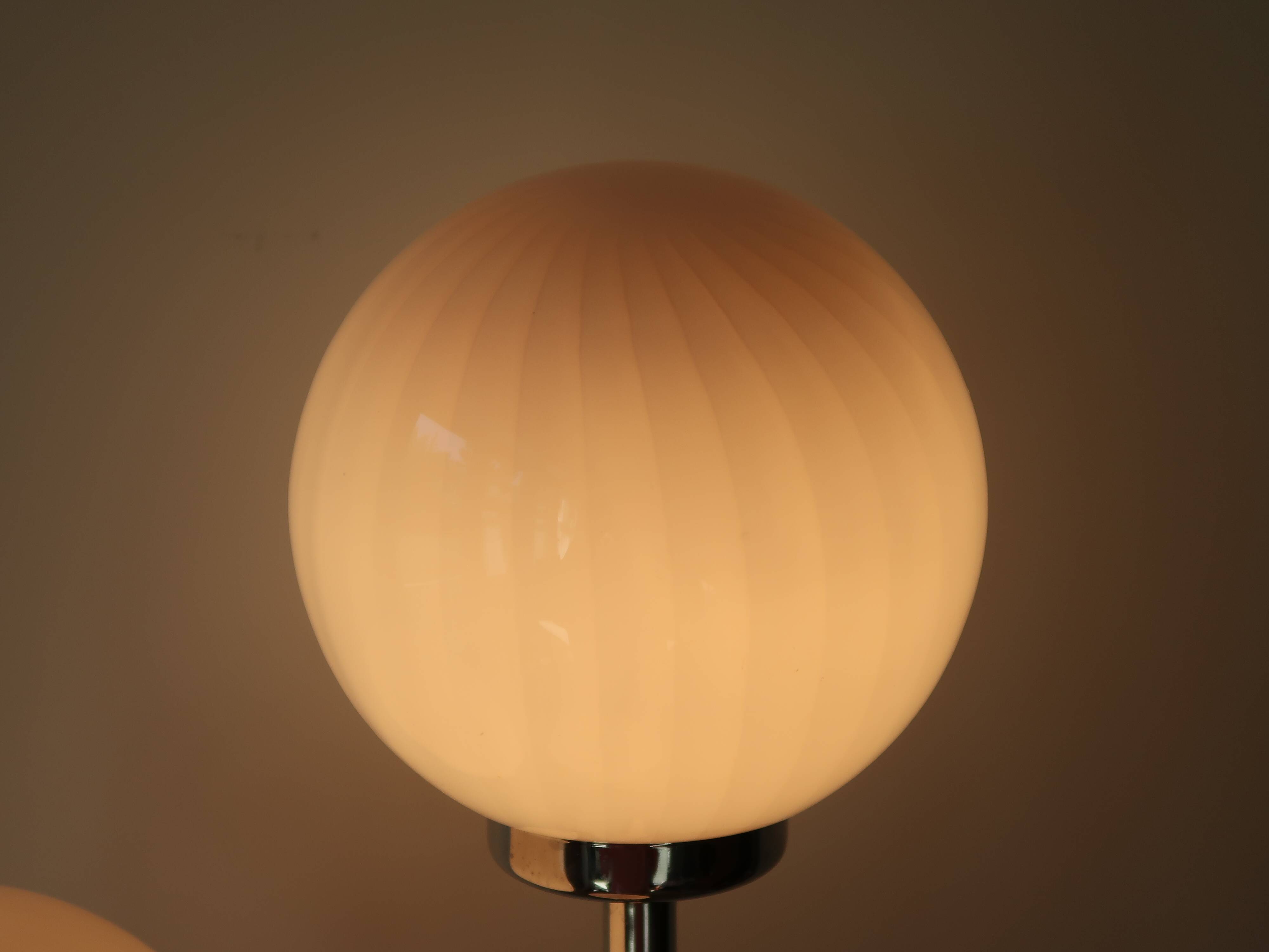 Chrome floor lamp 3 vintage globes