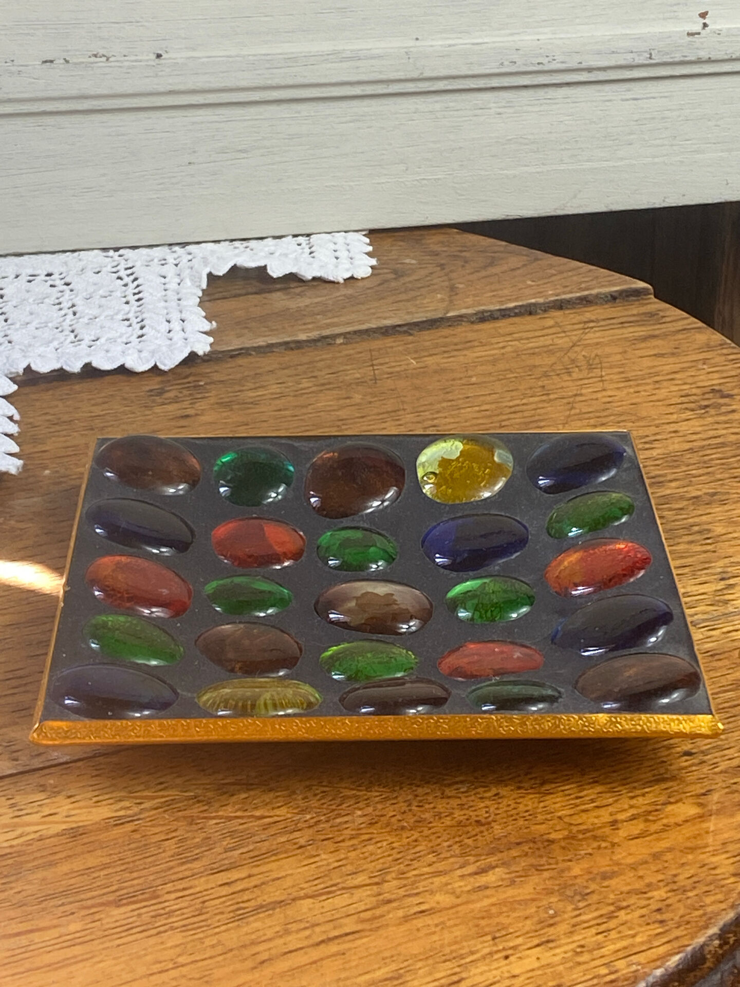 Ashtray, coloured pebbles, 1970s