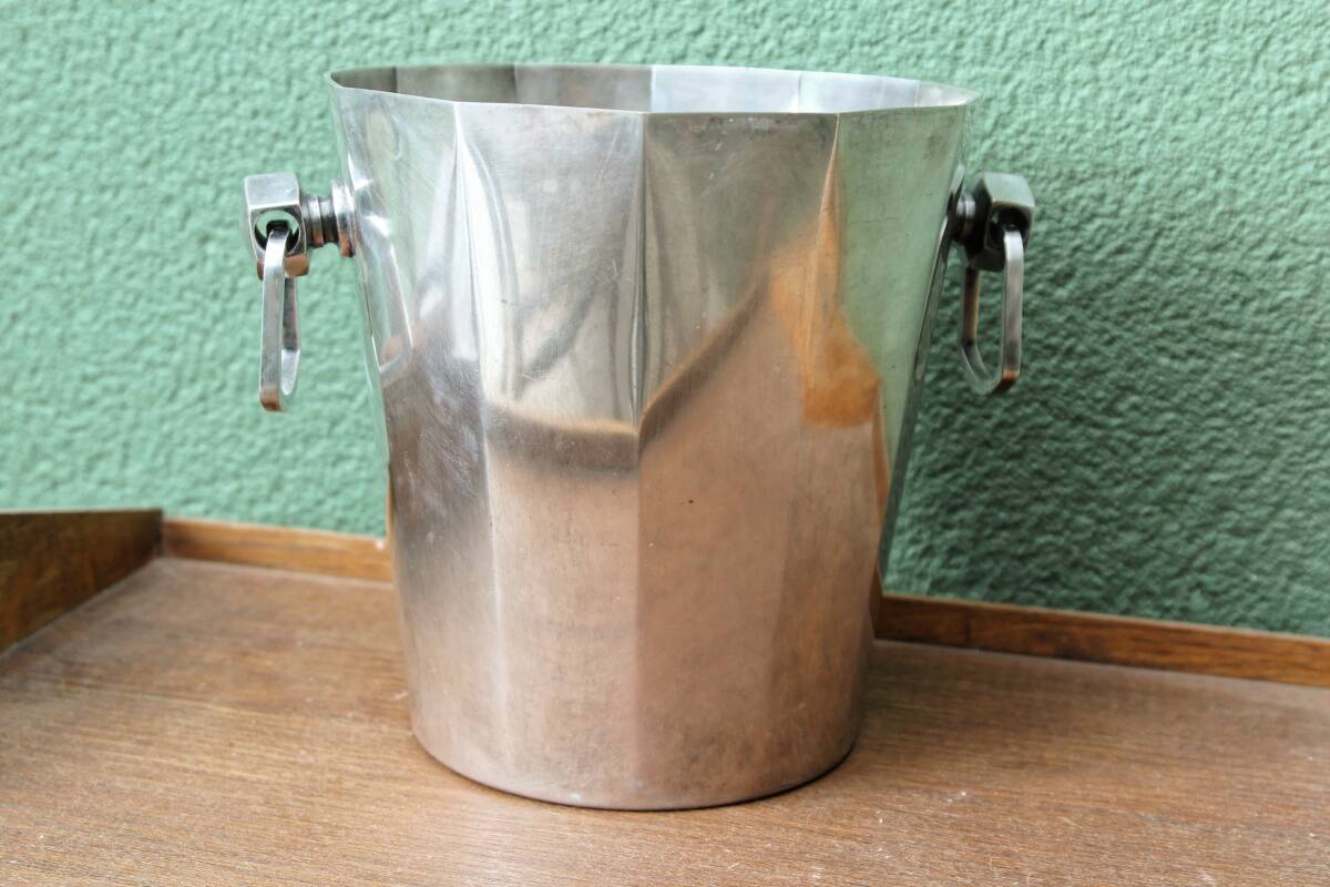 Champagne bucket in silver metal, André Leroy