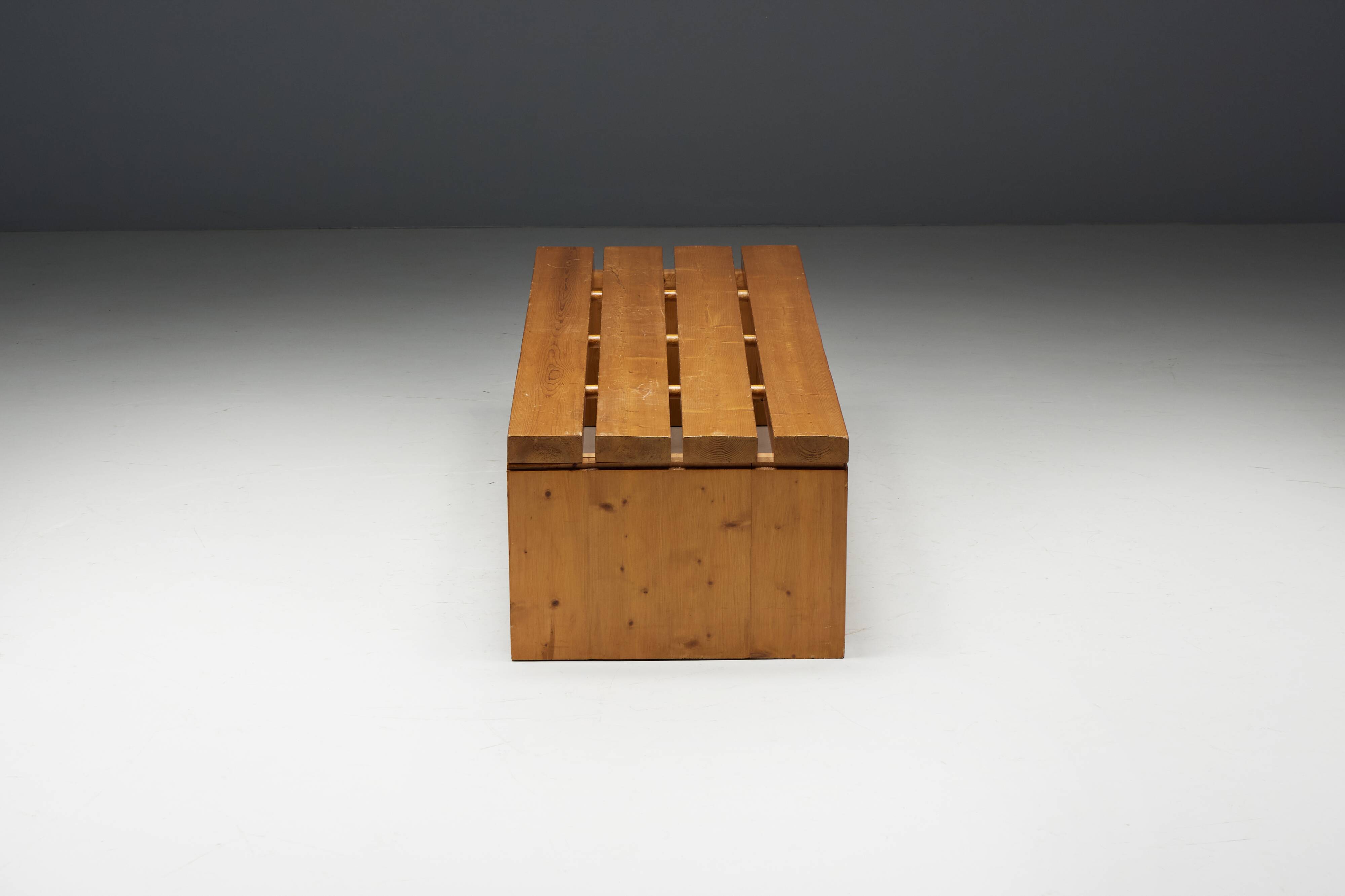 Slate Bench by Charlotte Perriand for Les Arcs, France, 1980s