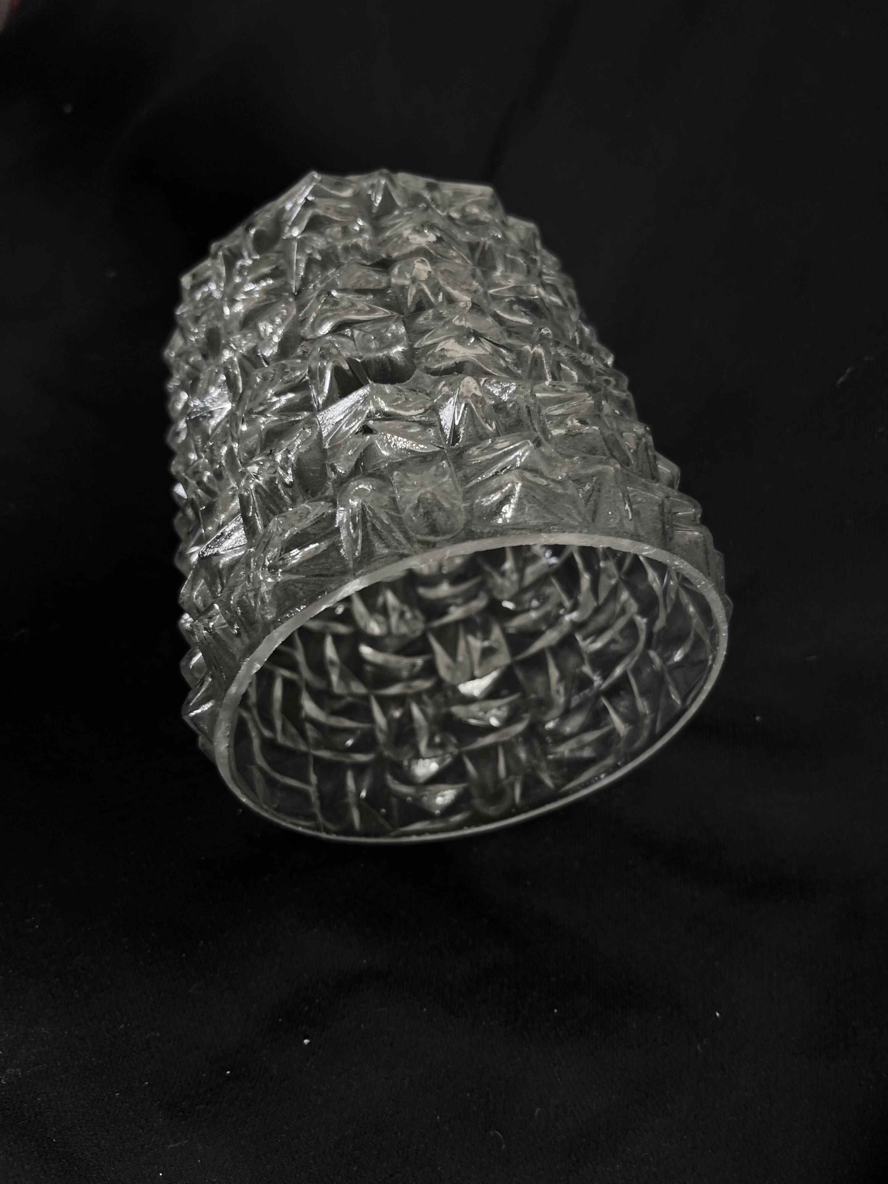 Small cylindrical molded glass pendant light