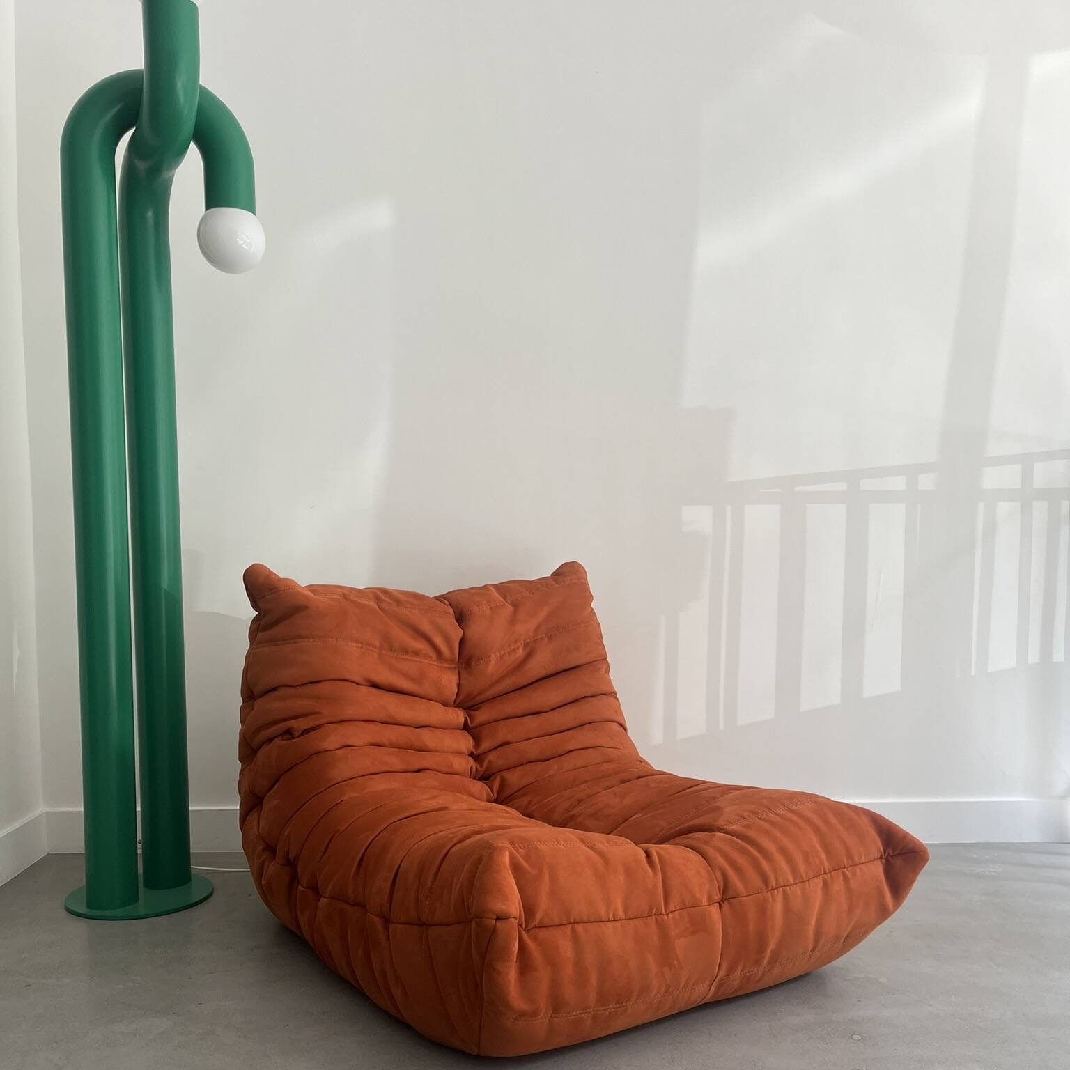 Orange Togo armchair by Michel Ducaroy for Ligne Roset, 1973.