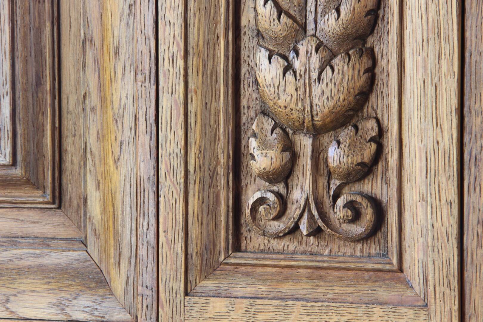 Vintage 1930s Solid Oak Danish Brutalist / Formhouse Cabinet