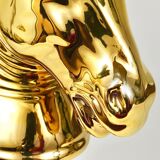 Sculptural Hollywood Regency table lamp in the shape of a horse from the 1970s.