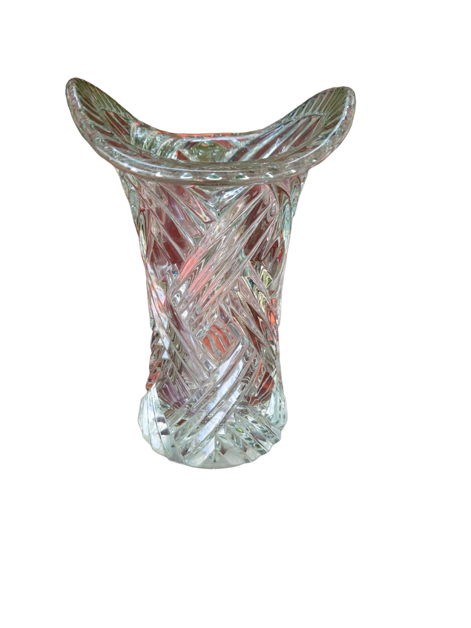 Vase en verre moulé ovale XX siècle