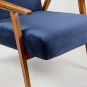 Vintage loft armchair 1970s navy blue velvet - 2 pieces available