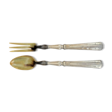 Art Deco Silver Salad Servers (Minerva Hallmark)