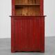 French 19th Century Red‑Painted Stepback Cupboard in Pine