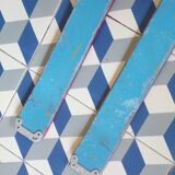 Pair of vintage skis and poles L=198cm