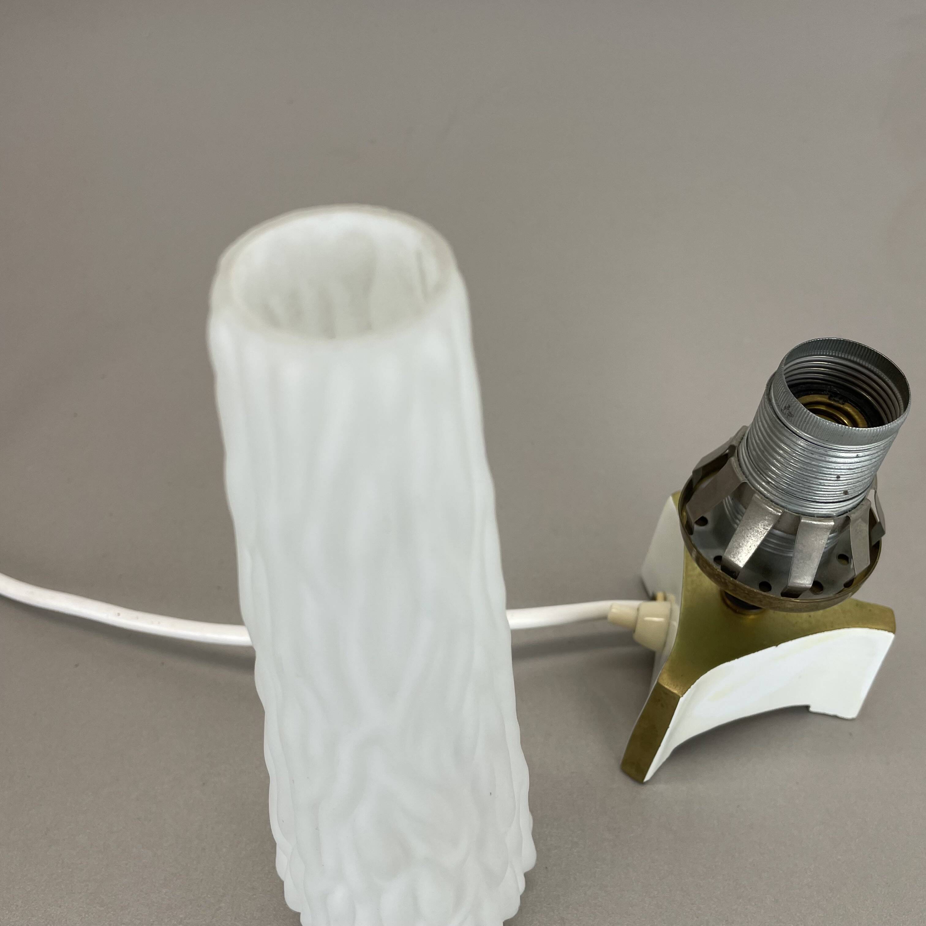 Set of 2 "cone" glass and brass table light, italy 1950s