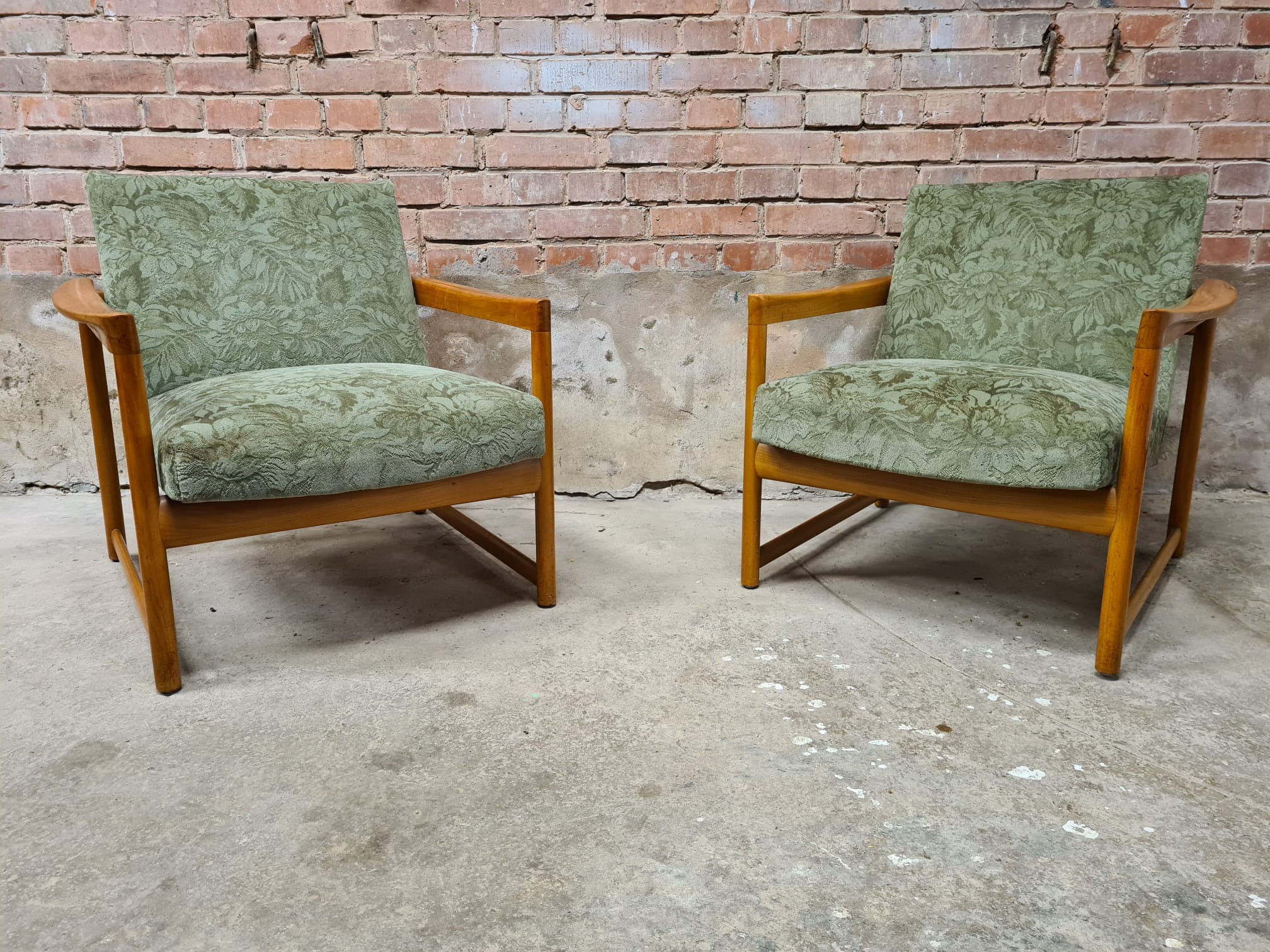 Pair of Scandinavian design armchairs teak 1960