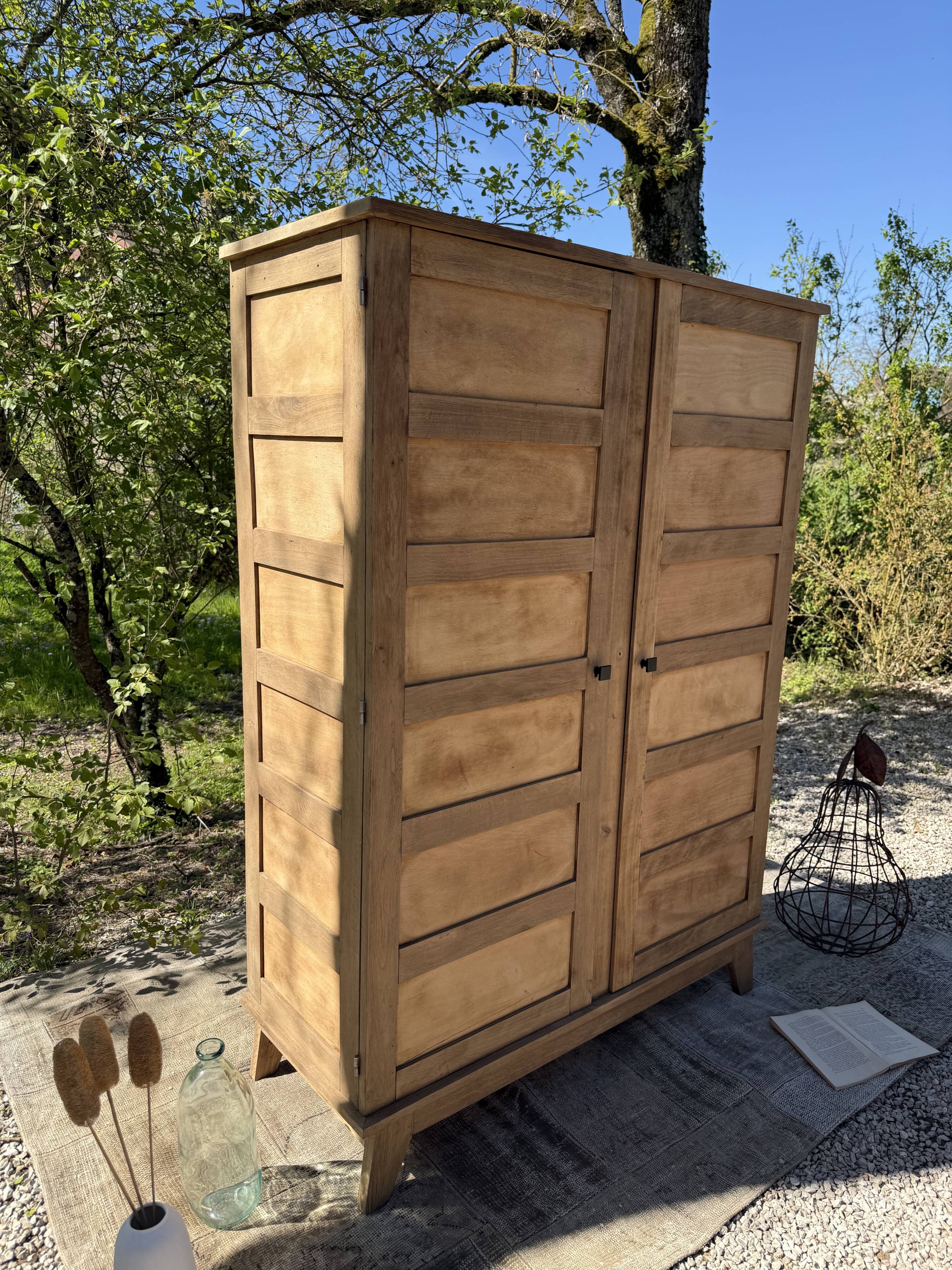 Renovated antique wooden wardrobe