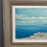 Huile sur panneau par M. Gibert XXe côte rocheuse