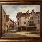 Table HSP "Rue Gambay Vieux Troyes" trade in 1910 HSP signed + frame