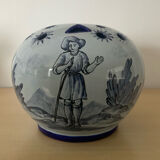 Vintage Nevers earthenware flower vase