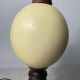 Wooden and ostrich egg lamp base