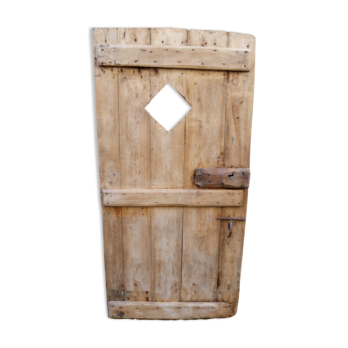 Ancienne porte de ferme cave  bois orme