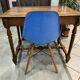 1-drawer solid oak desk with turned and carved legs, 89x62cm.