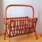 Rattan magazine rack 60s