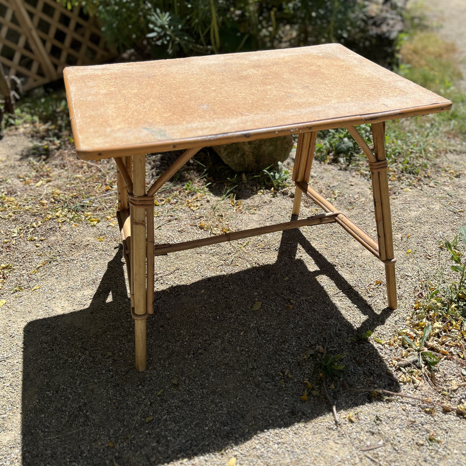 Small coffee table in rattan
